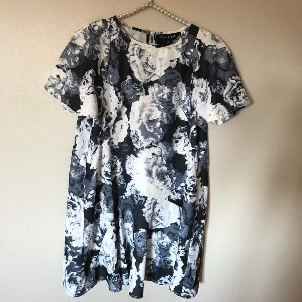 Fun Black Floral Flowy dress from Revolve